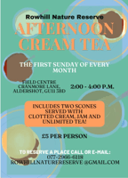 Afternoon cream tea at Rowhill Nature Reserve -Aldershot