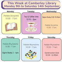 Tea and coffee time at the Library for all ages - Camberley