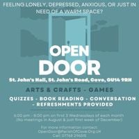 Open Door social group with Quizzes, reading and refreshments - Farnborough