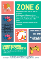 Zone 6 youth club for yr6 students - Crowthorne
