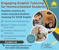 Home Ed English GCSE Mastery Course Group or 1 to 1