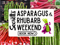 PYO Asparagus & Rhubarb Secretts farm shop and squires Garden centre Milford