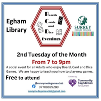 Boards, cards and dice evenings - Egham Library