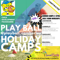 Holiday Session | Lightwater Playball  - Family event in Lightwater Village School - Catena Rise, Lightwater, GU18 5RD.