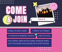 Zone 9 youth club (for year9) - Crowthorne